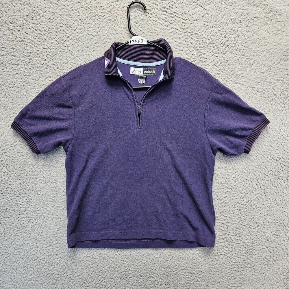 Jamie Sadock Golf Polo Shirt Womens Size Medium Purple 1/4‎ Zip Short Sleeve